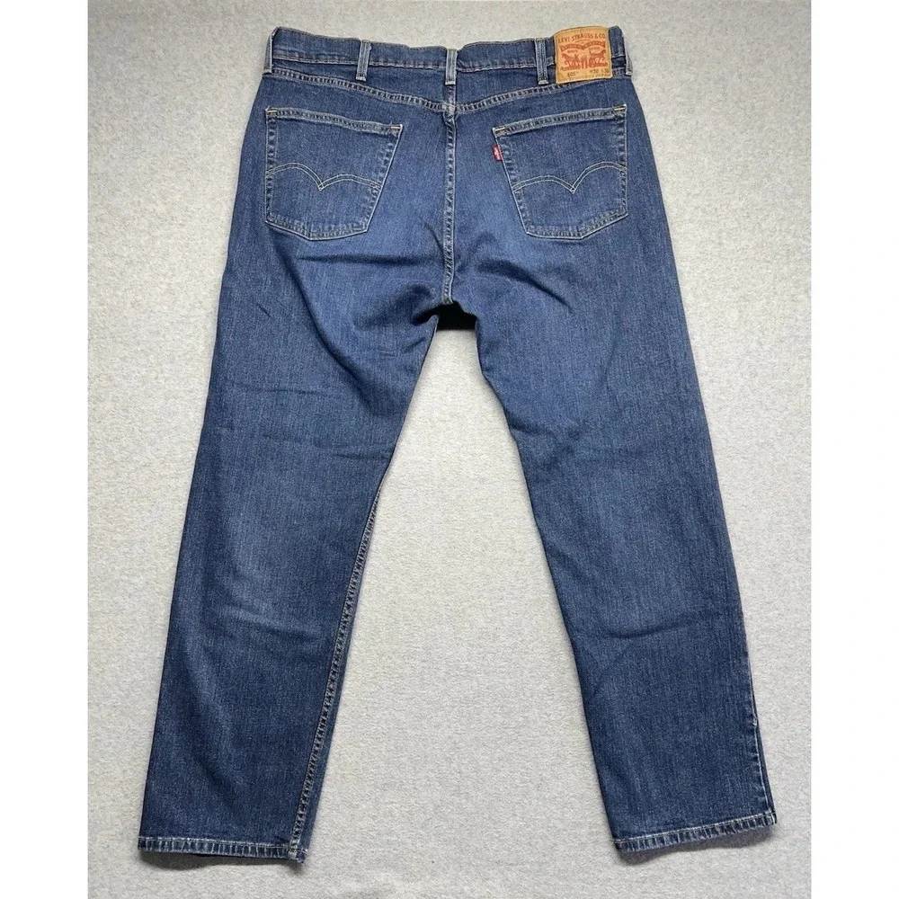 Levi's 505 Jeans Men's 38x30 Blue Straight Cotton Denim Dark Wash‎ Pockets Logo